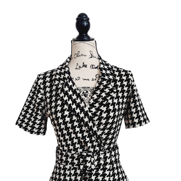 NWOT DKS Life Houndstooth Print Retro Style 1950s Dress with side pockets - Picture 3 of 11